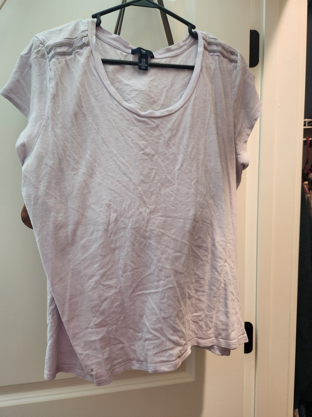 GAP Women's Short Sleeve Scoop Tee in Light Lavender